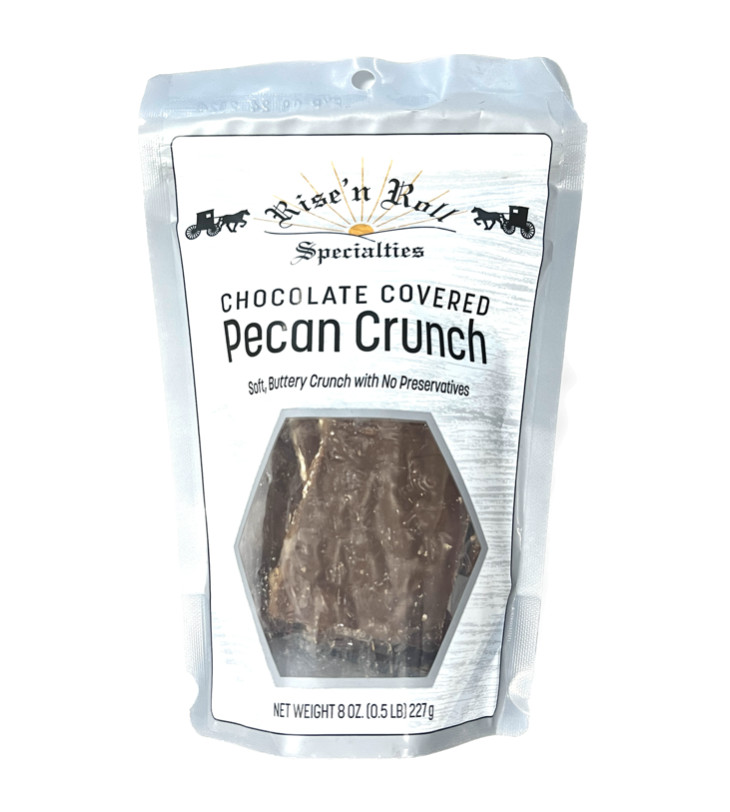 Rise'n Roll Amish Bakery Chocolate Covered Pecan Crunch 8oz Bag Indiana