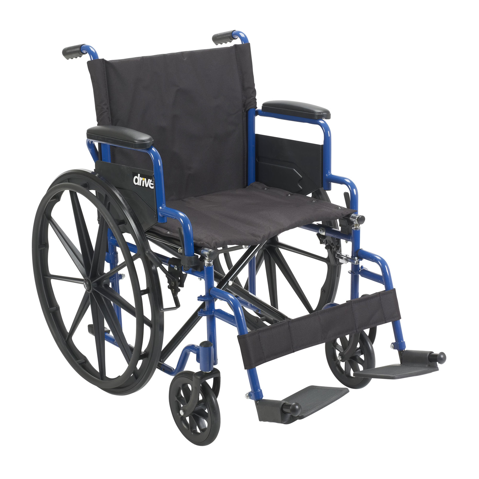 Drive Medical Blue Streak Manual Wheelchair with Flip-Back Desk Arms  20 in Seat