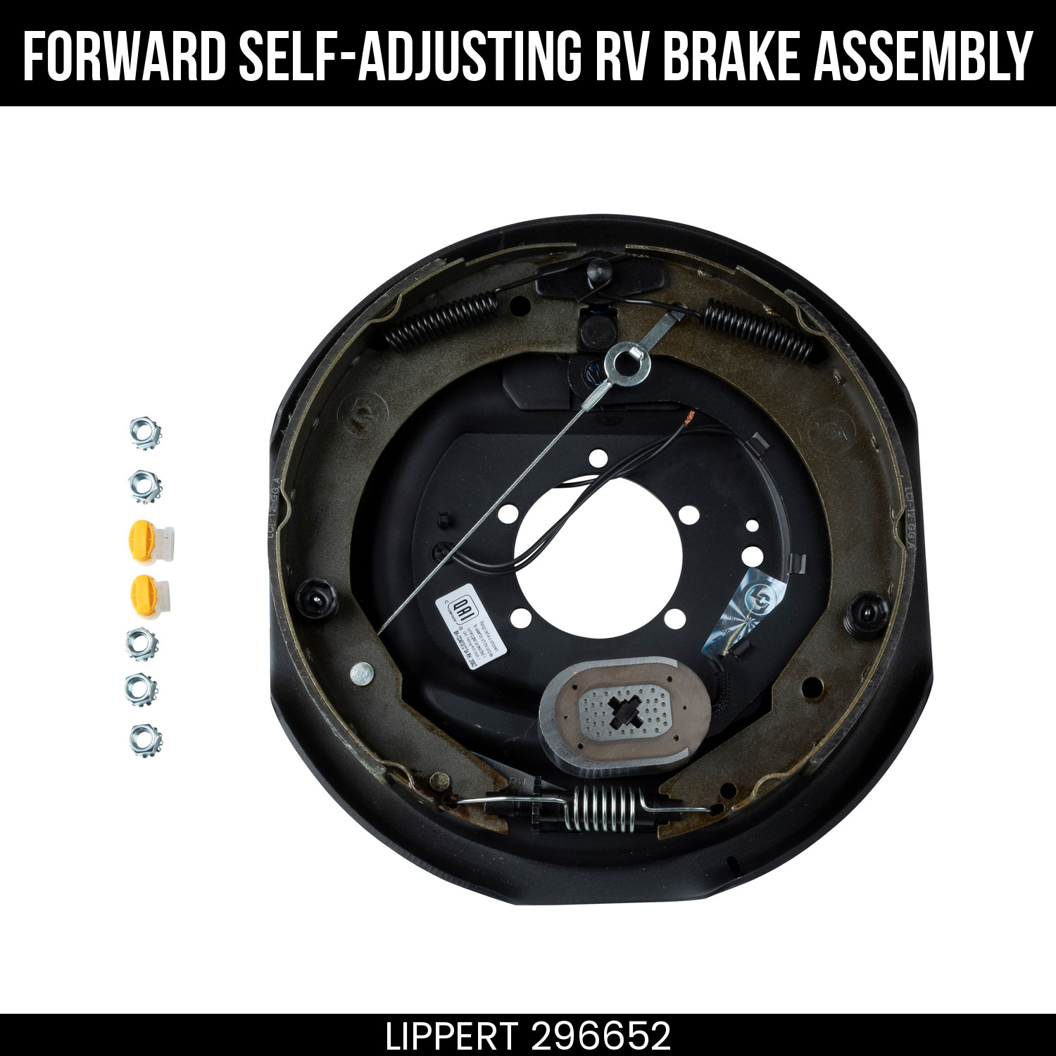 CURT Forward Self-Adjusting Brake Assembly, 12x2 Inch Drum, Right Side, 296652
