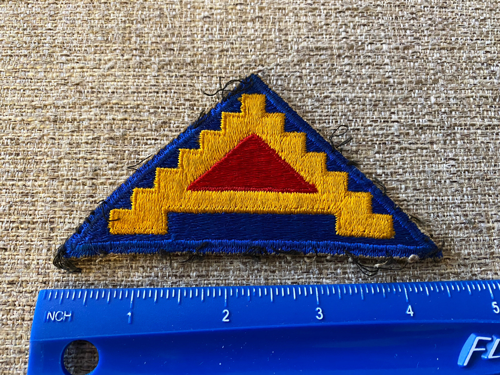 US Army 7th Army Triangle Red Blue Yellow Patch INV9265