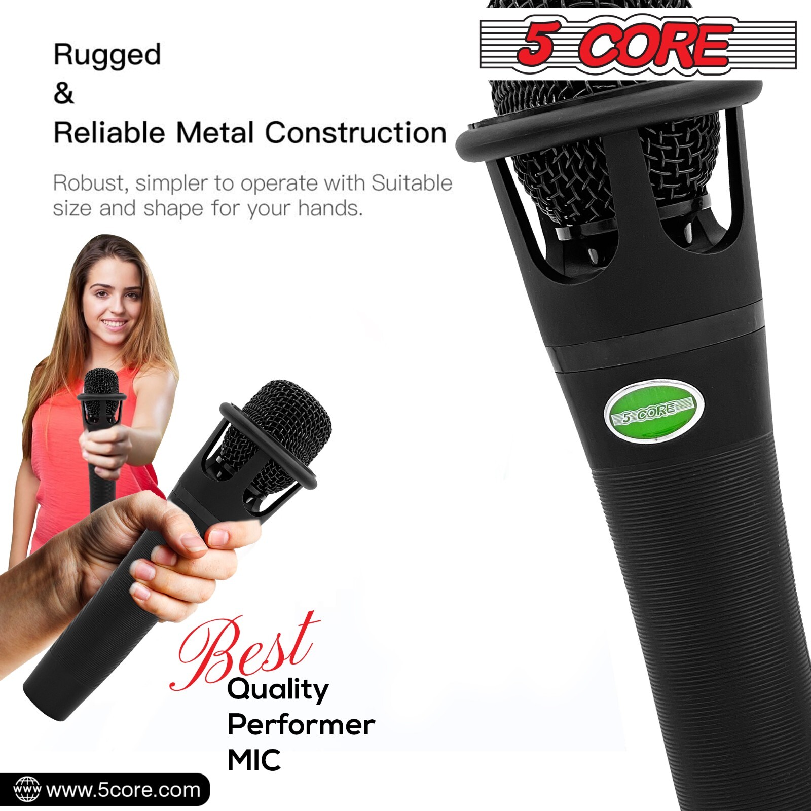 5Core Podcast Mic Vocal Desktop Microphone XLR To Aux 3.5mm Interview +Stand