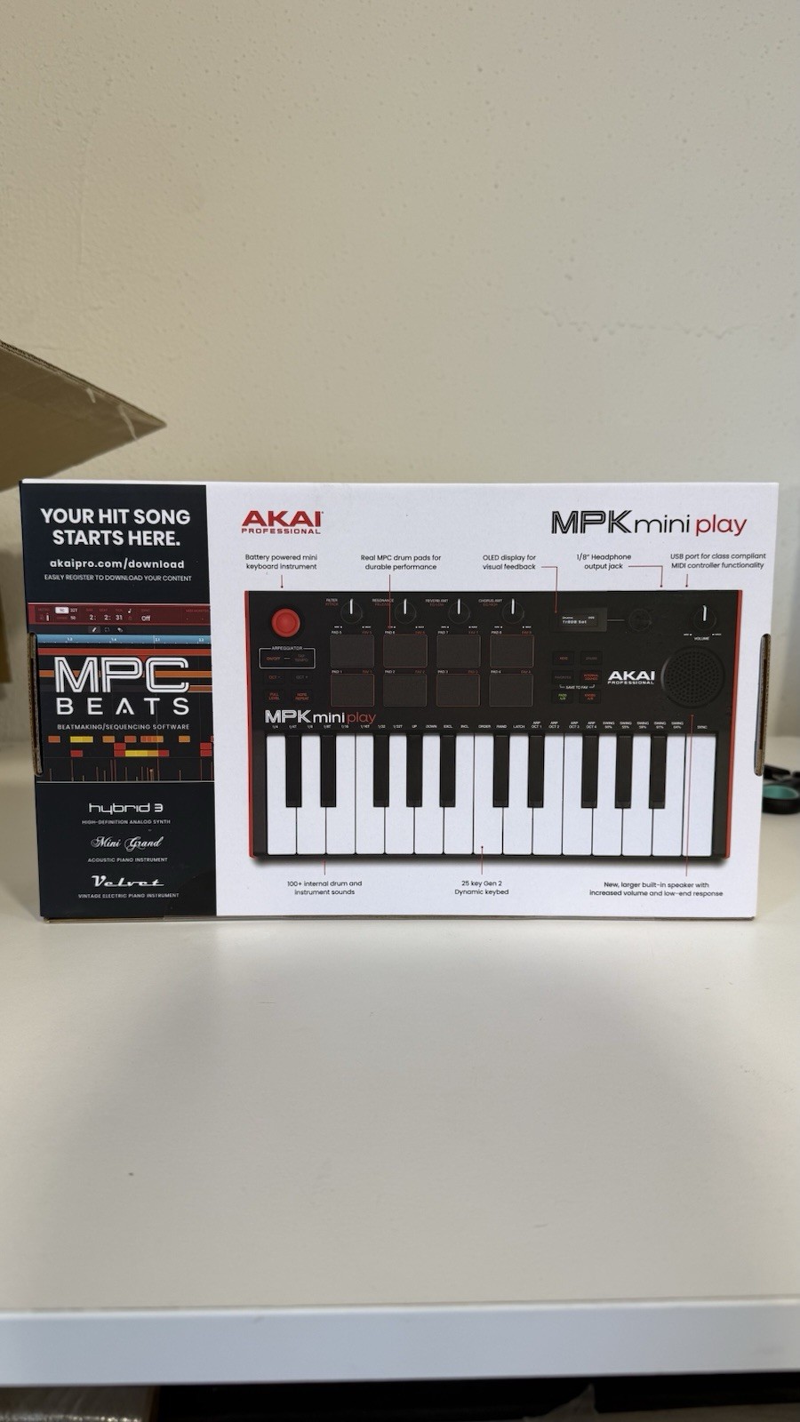 Akai MPK mini play MIDI Keyboard Controller 25 Keys Built-in Speaker USB