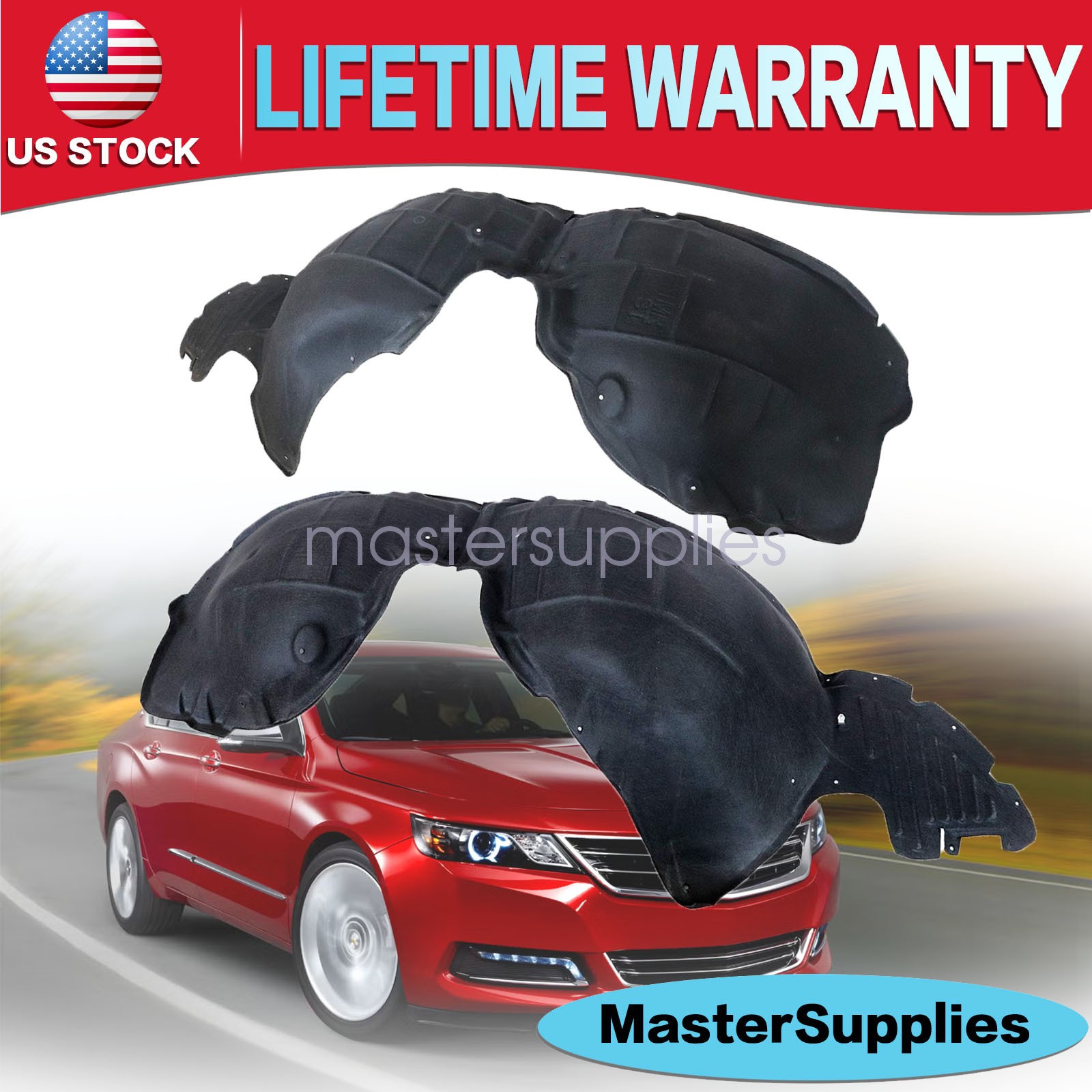 Front Left & Right Inner Fender Liner Set For Chevrolet Impala 2014-20 84204442