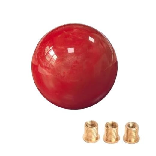 Shift knob Round Ball Marble Style Universal for Manual Automatic Vehicles Red