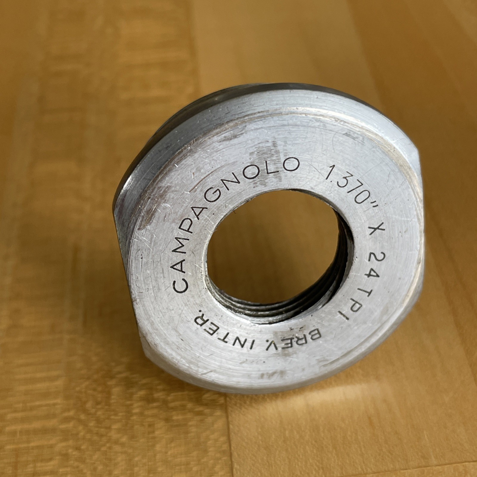 Campagnolo Bottom Bracket Fixed Cup 1.370x24 TPI English Steel Rifled Thick