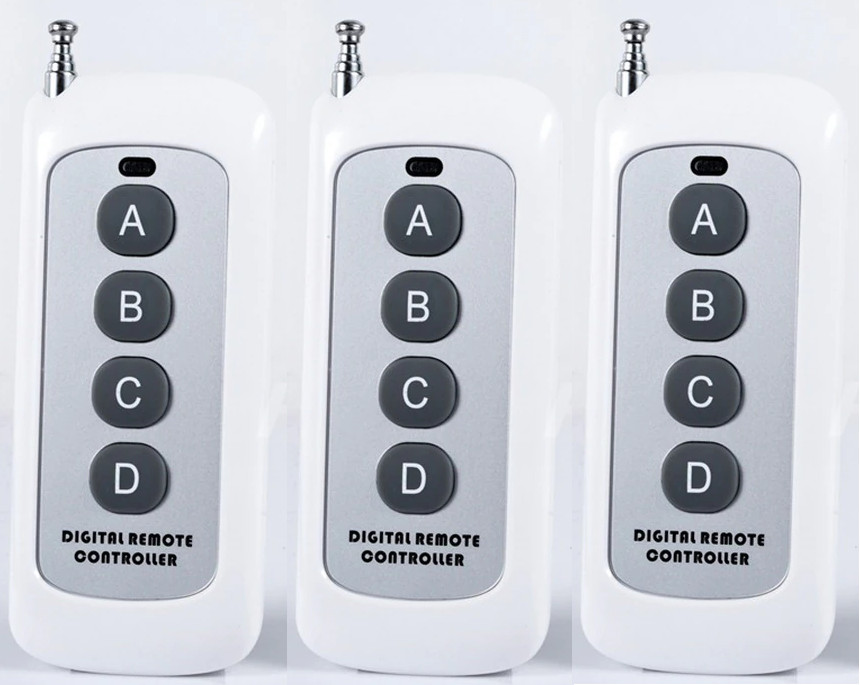 3PCS 433MHz 4 Button EV1527 Wireless Remote Transmitter With Battery for Remotes