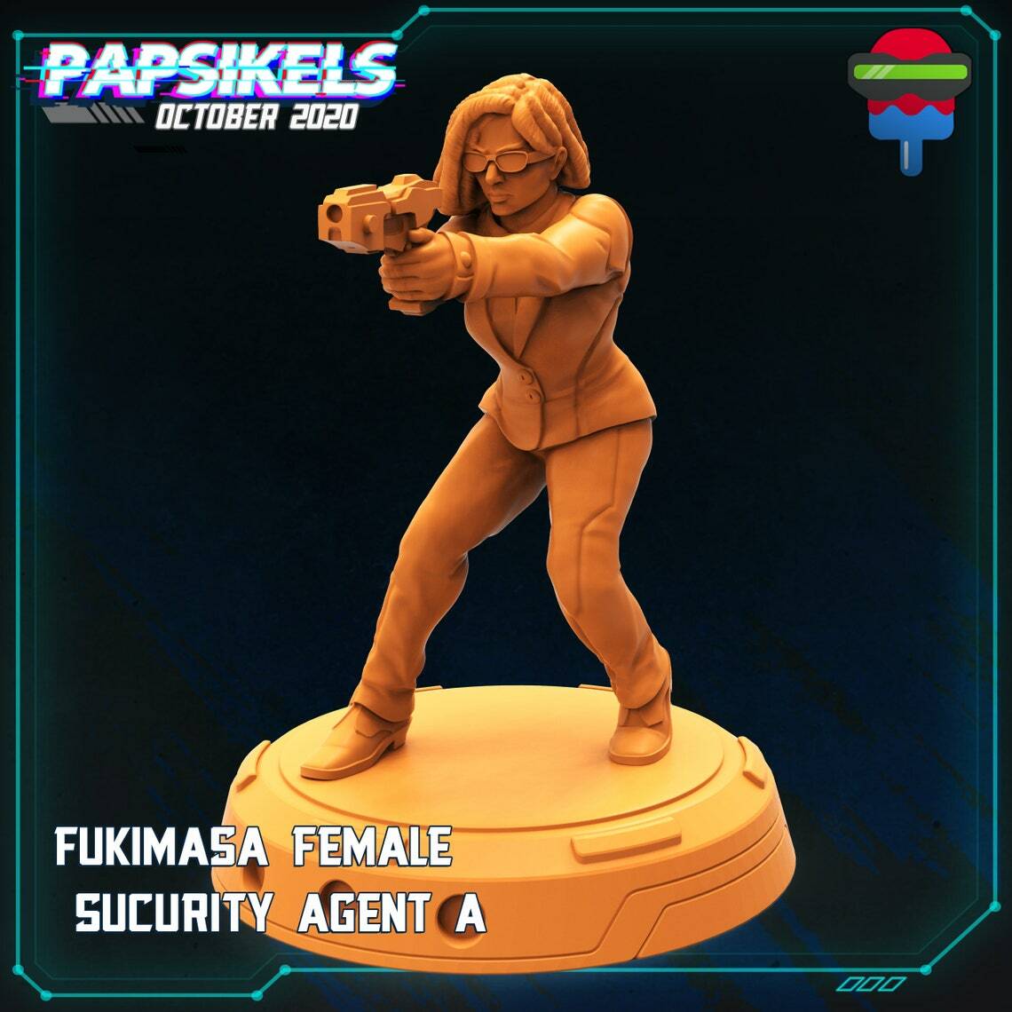 Fukimasa Female Security Agent - Cyberpunk 3D Printed Miniature by PAPSIKELS
