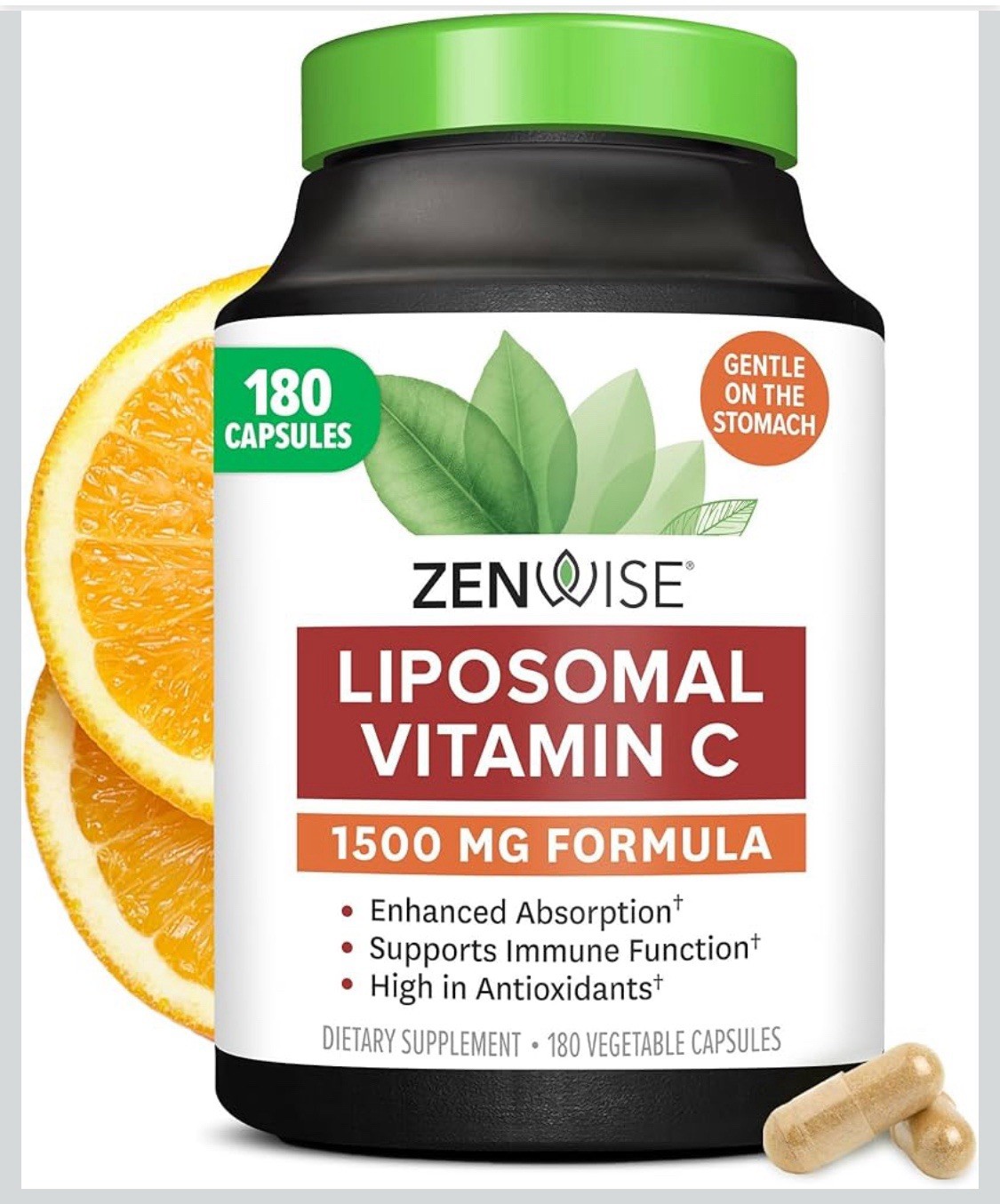 2-Pack of Zenwise Health Liposomal Vitamin C Supplement, 1500 MG 180 Count (360)