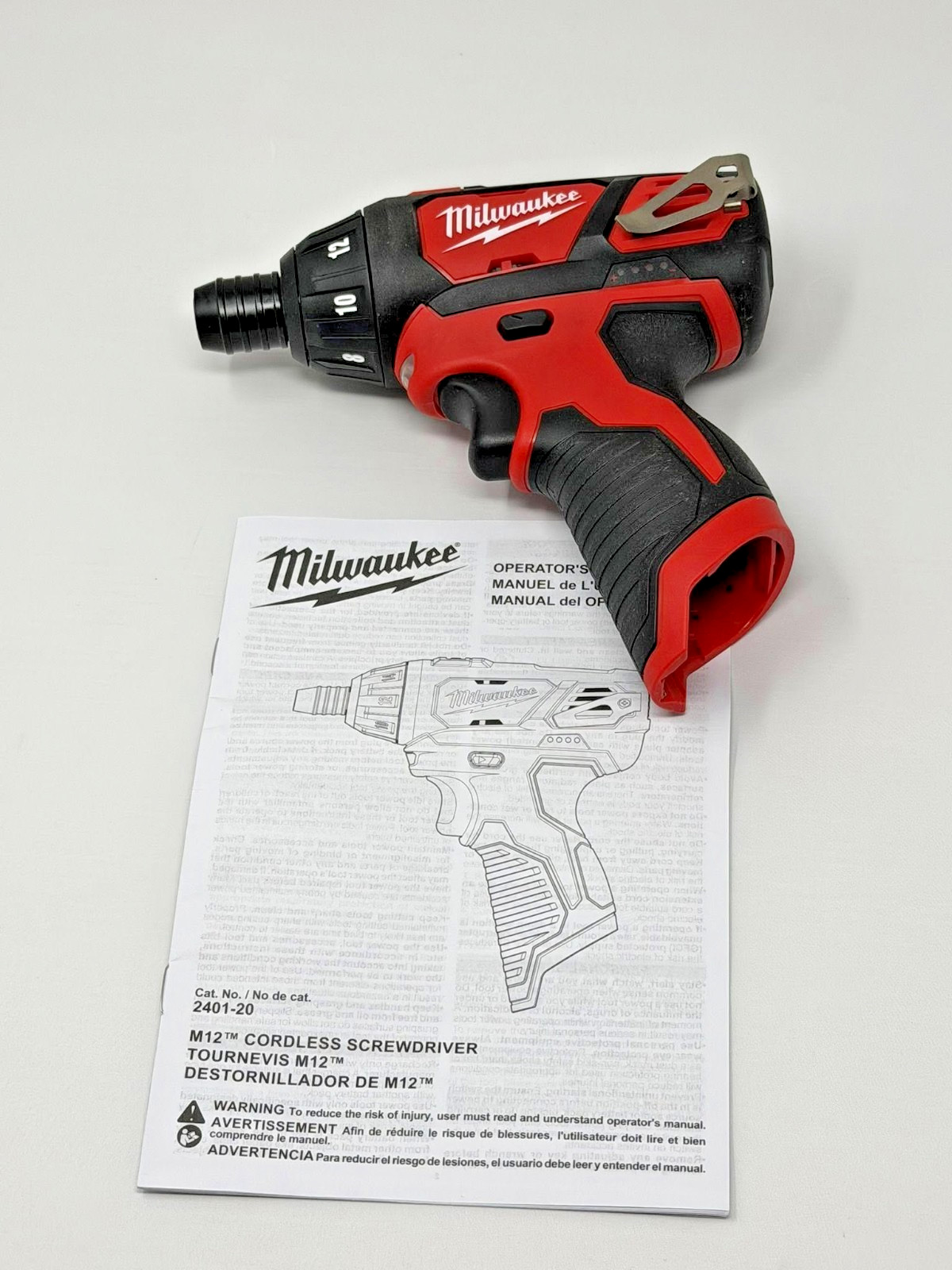 Milwaukee 2401-20 M12 Lithium-Ion Cordless 1/4" Hex Screwdriver (Tool Only)