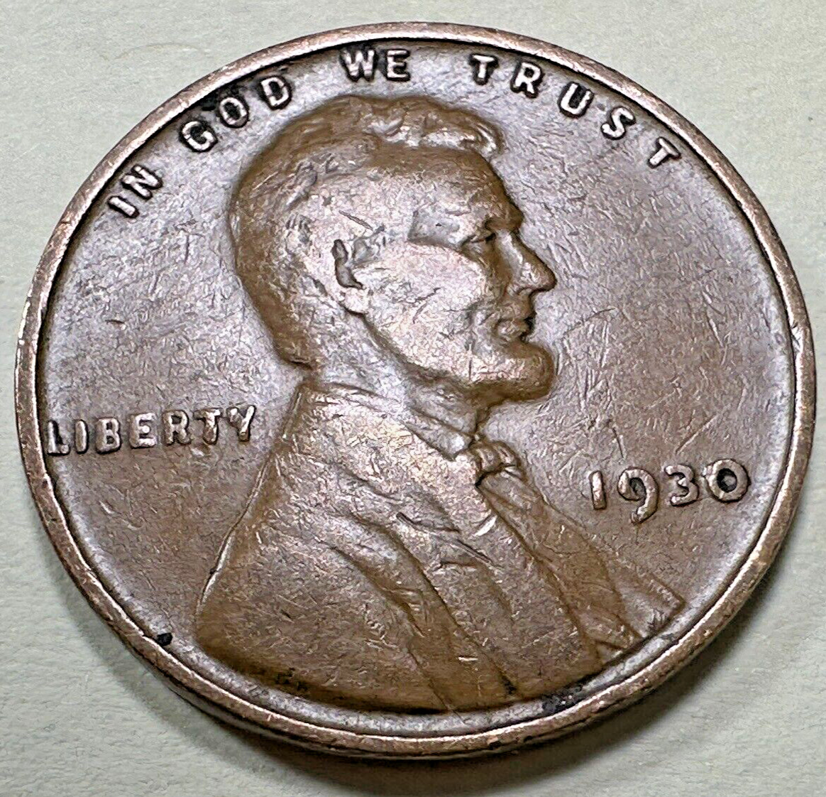 1930 1C BN Lincoln Cent WHEAT PENNY 6021N
