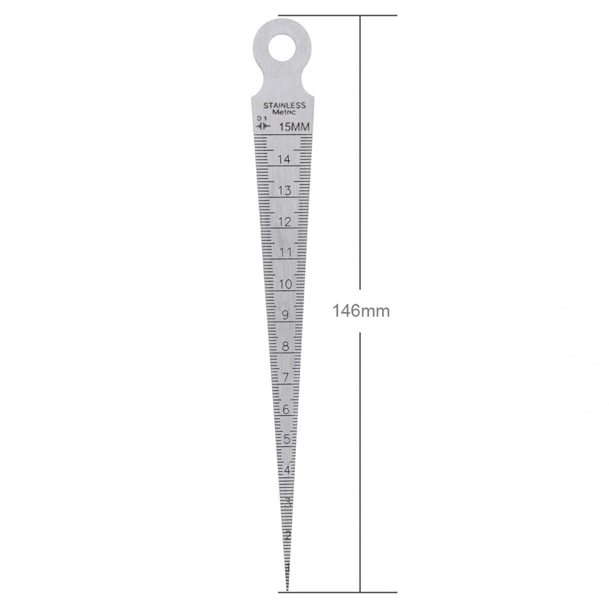 Stainless Steel Wedge Feeler Aperture Gauge Imperial / Metric Double Sided Scale