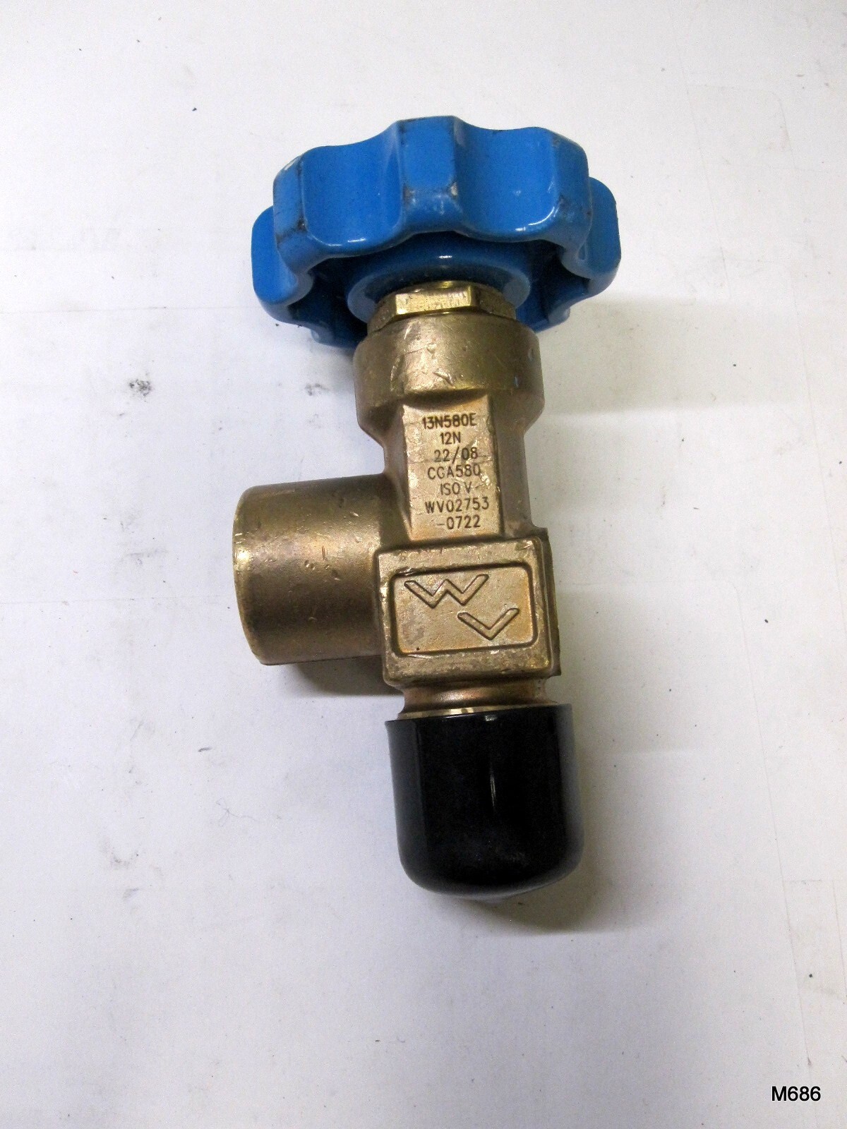 Wester Valve,CGA580, 13N Series,3/4"-14NGT, Valve Brass Bonnet Stem,5000 PSI