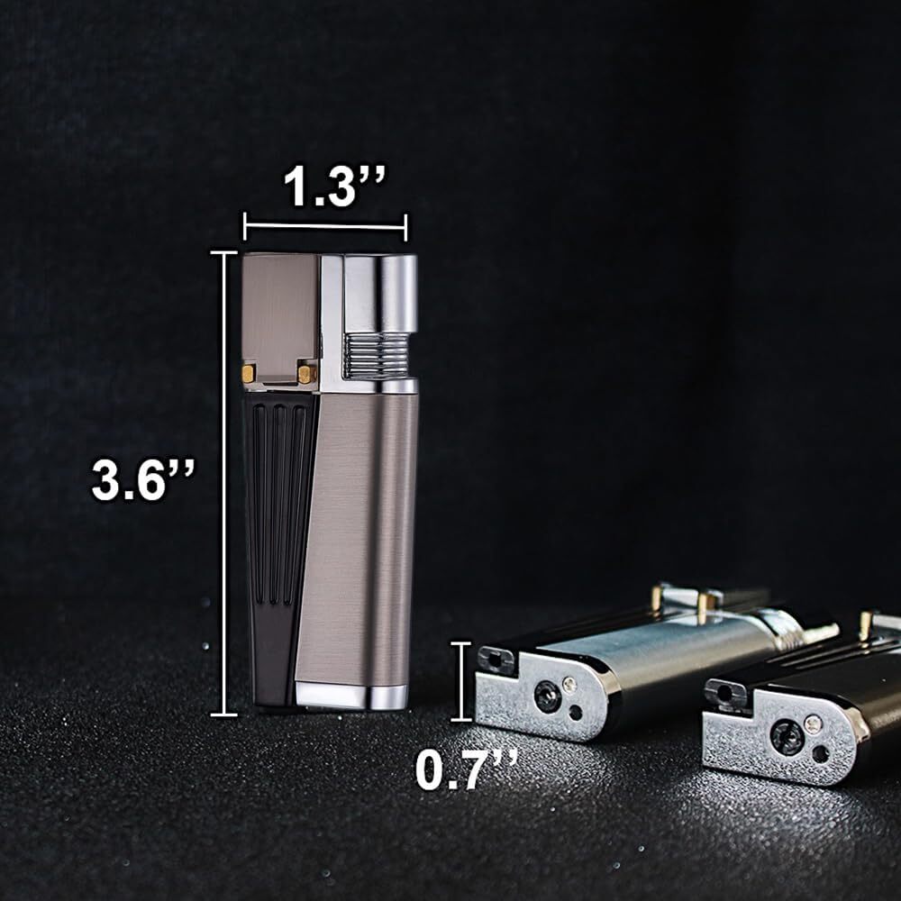2PC Foldable Metal Lighter Pipe Portable Combination Smoking Lighter 2 in 1