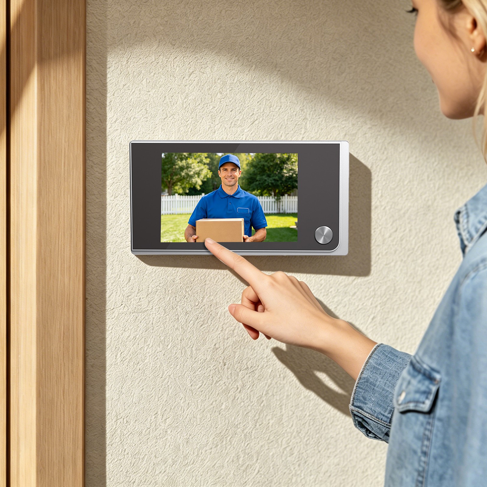 200W HD Silver Camera Smart Peephole Viewer Camera Digital Door Eye with Screen