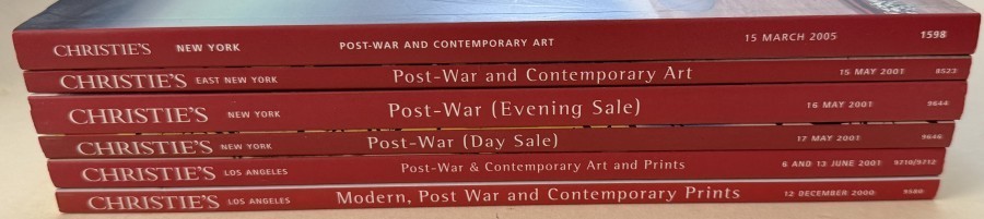 Lot of 6 Volumes Christie's Post-War Contemporary Art NY & LA Catalogs 2000-2005
