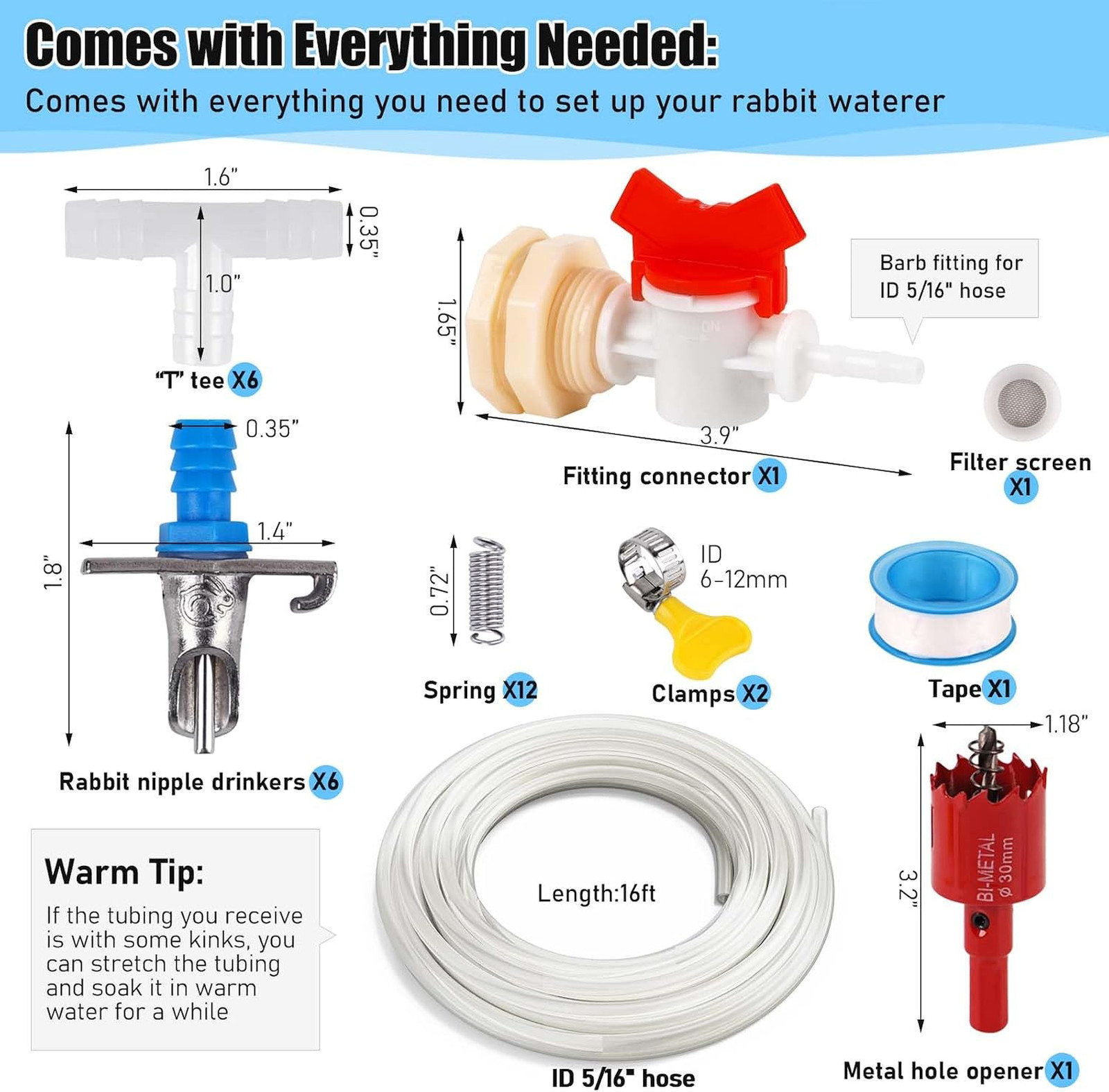 Automatic Rabbit Watering System, Gravity Fed Rabbit Waterer Kit | Rabbit Water
