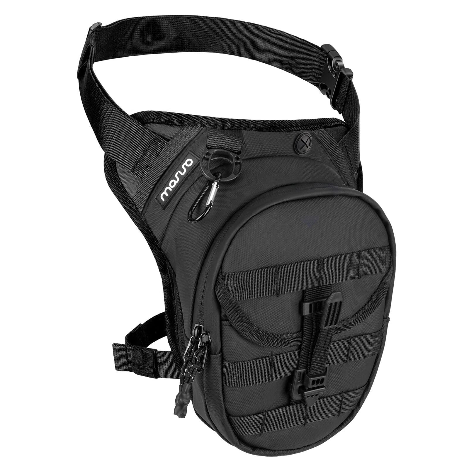 Motorcycle Leg Bag Thigh Pouch Outdoor Cycling Hiking Expandable Waterproof Blac