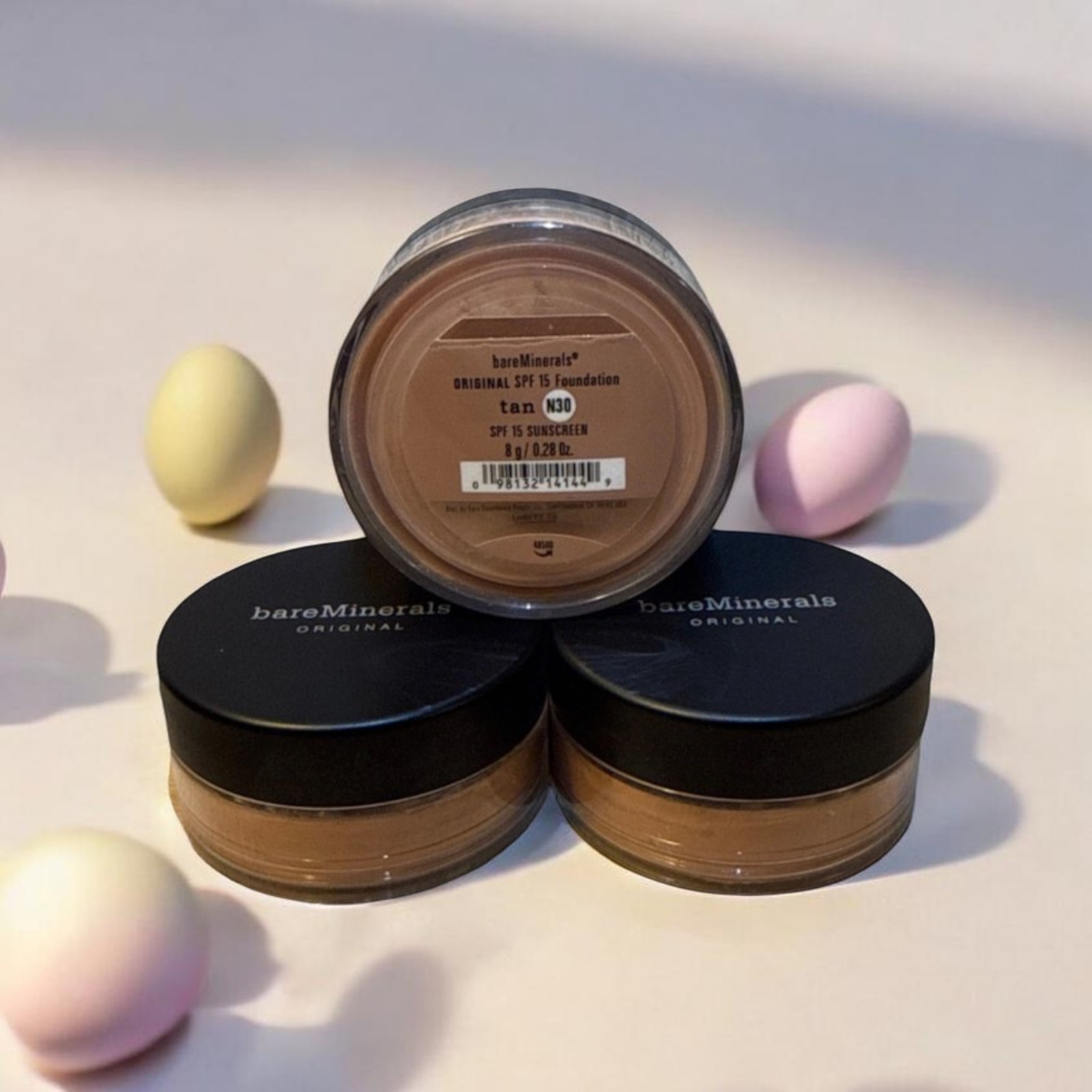3 Pack - Bareminerals Tan N30 - Original Powder Foundation SPF 15 - 0.28oz/8g