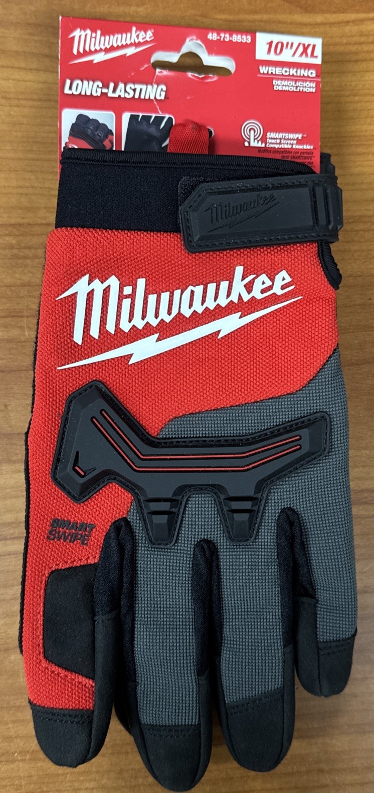 NEW Milwaukee 48-73-8533 Wrecking Work Gloves XL 10" w/ TPR Knuckle Protection