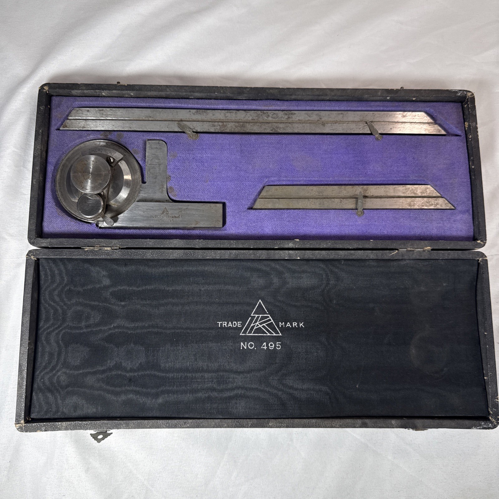 VINTAGE USA KKS BRAND #495 PRECISION UNIVERSAL BEVEL PROTRACTOR 3G