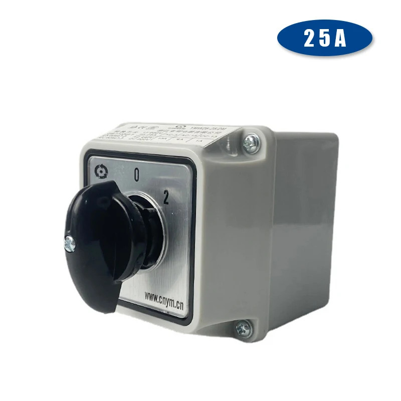 Rotary Cam Switch 25A 3-Position 2P Changeover Motor Reversing Box LW26-25/2M
