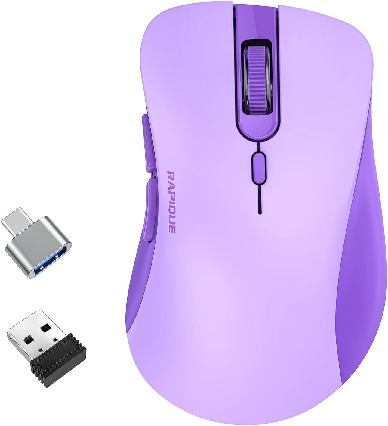 Wireless Mouse - Silent Computer Mice with USB Receiver & Type-C Adapter, Low...
