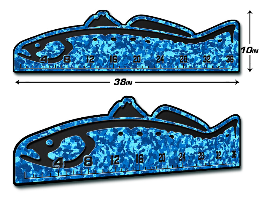 SeaDek 36" Trout Fish Ruler Marine EVA 3M Stick On Fly Fishing - AquaCamo/Black