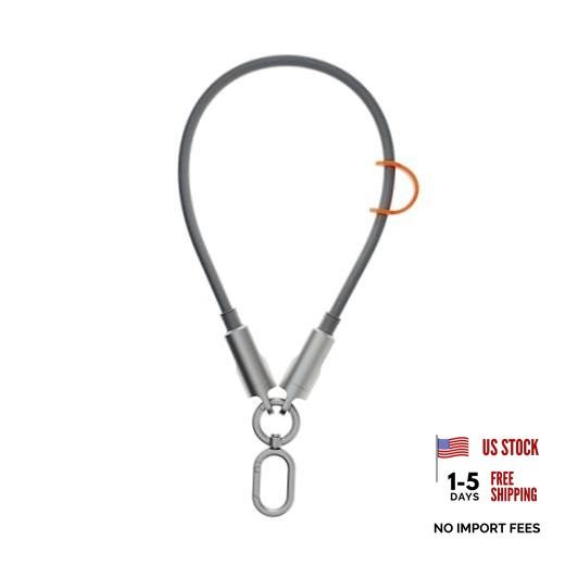 UniCraft USB-C Phone Lanyard | 240W Fast Charging Cable & Anti-Drop Strap Grey