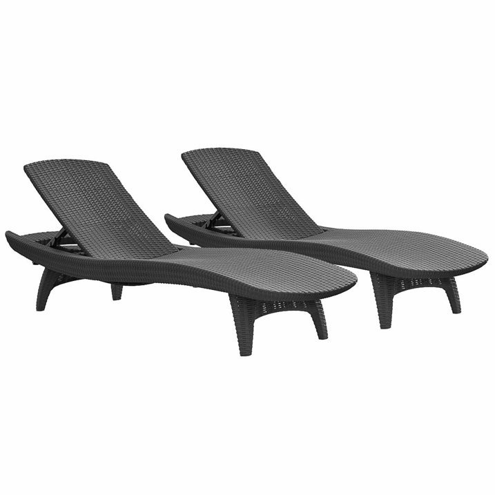 Keter All-Weather Grenada Chaise Loungers, Gray Set of 2
