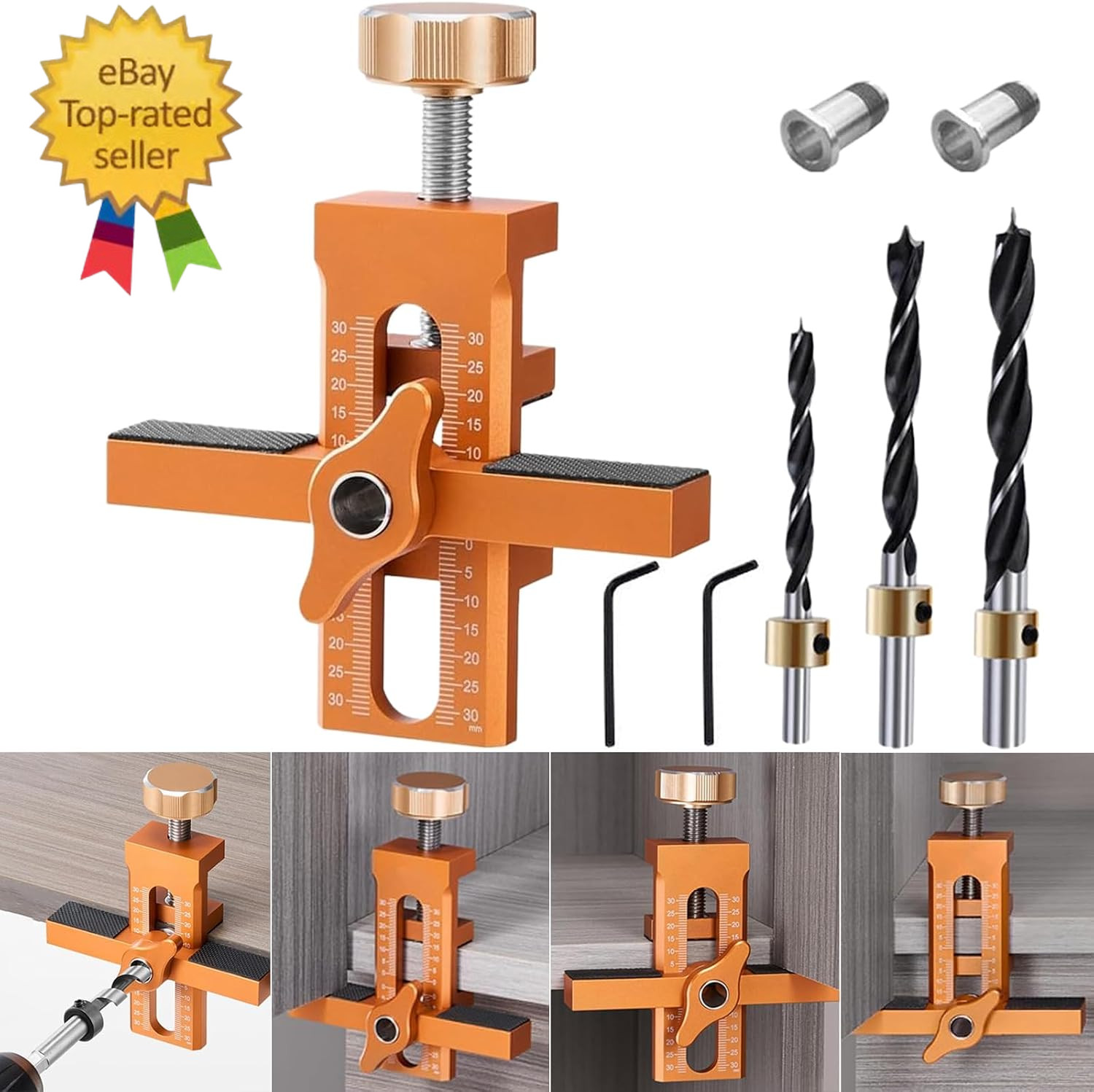 Cabinet Door Installation Jig, 2-In-1 Mounting Tool with Adjustable Positioner,