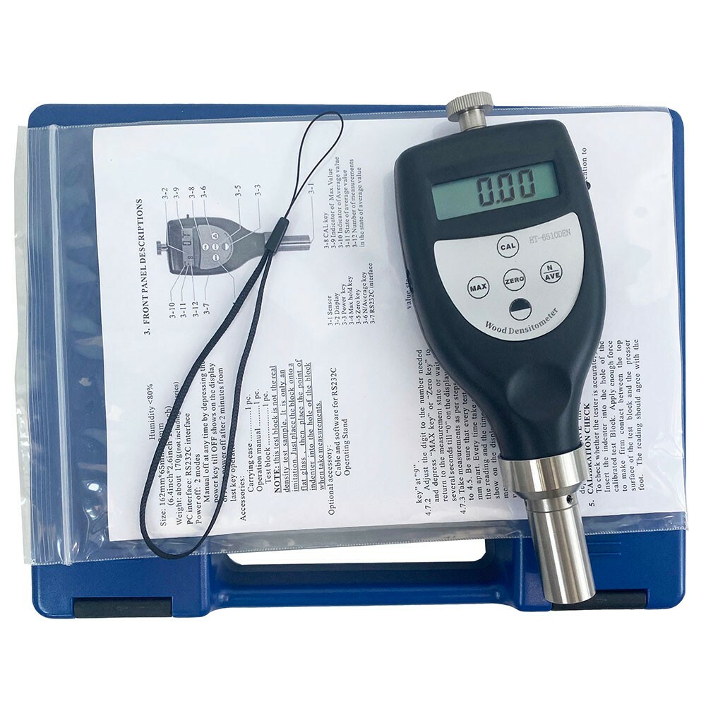 Digital Wood Density Meter Densitometer 0~1.2g/cm3 Mean Value Max Value Display