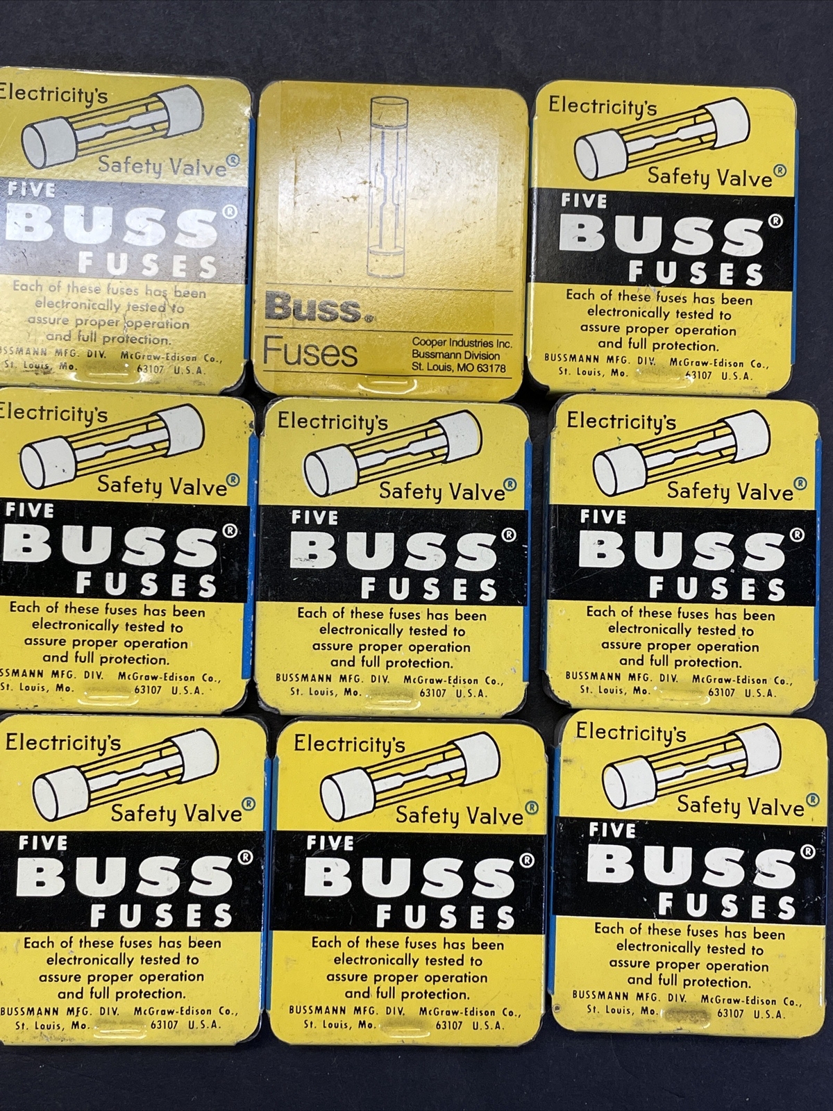 45- AGA30 Buss Fuses, 9 Tins Of 5 Fuses, Free US Ship