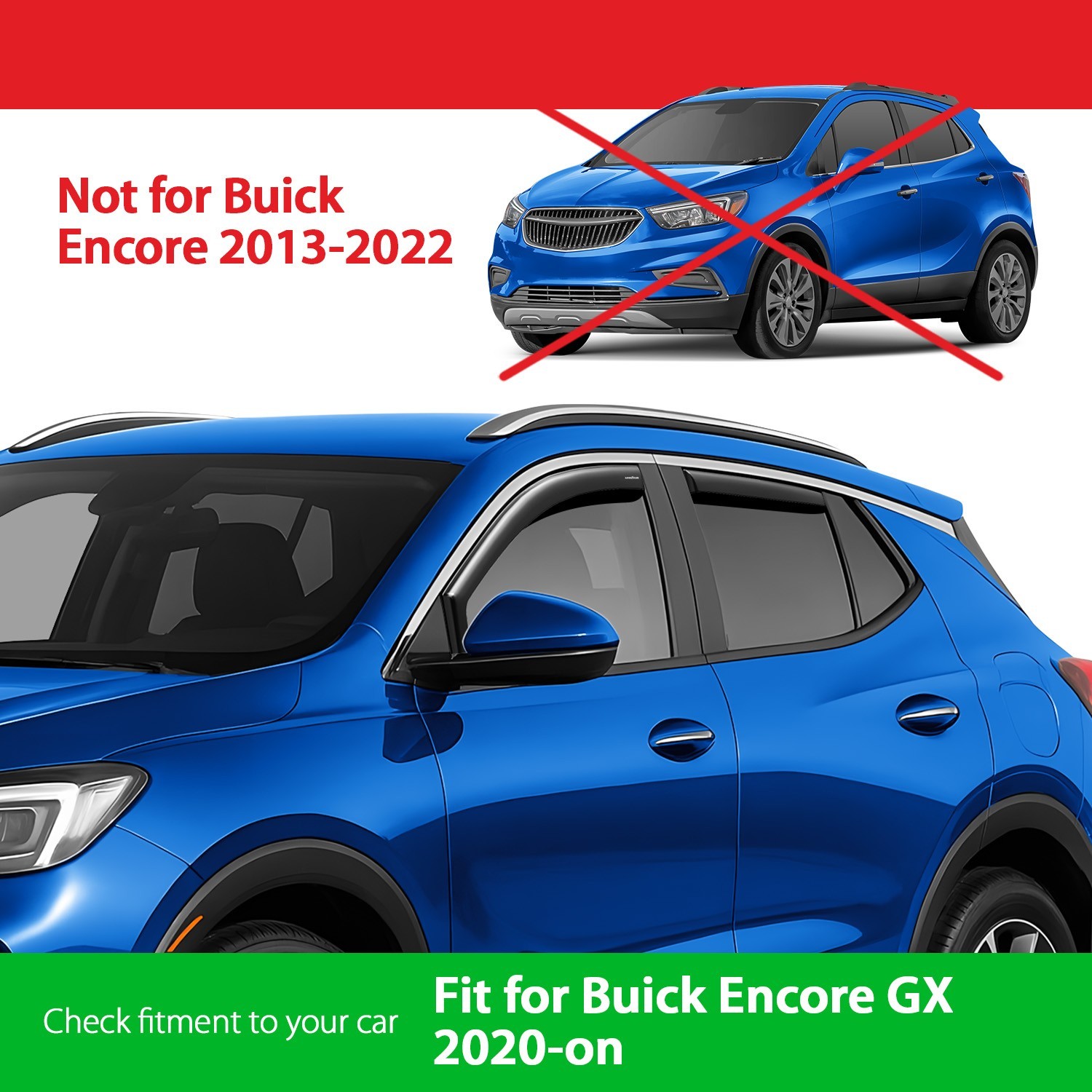Rain Guards Vent Visors Shade for 2020-2026 Buick Encore GX