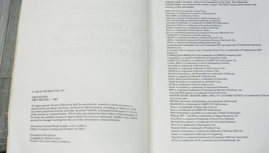 Official Book for the Commodore 128 PC Computer 1985 1st Edition 1st Printing