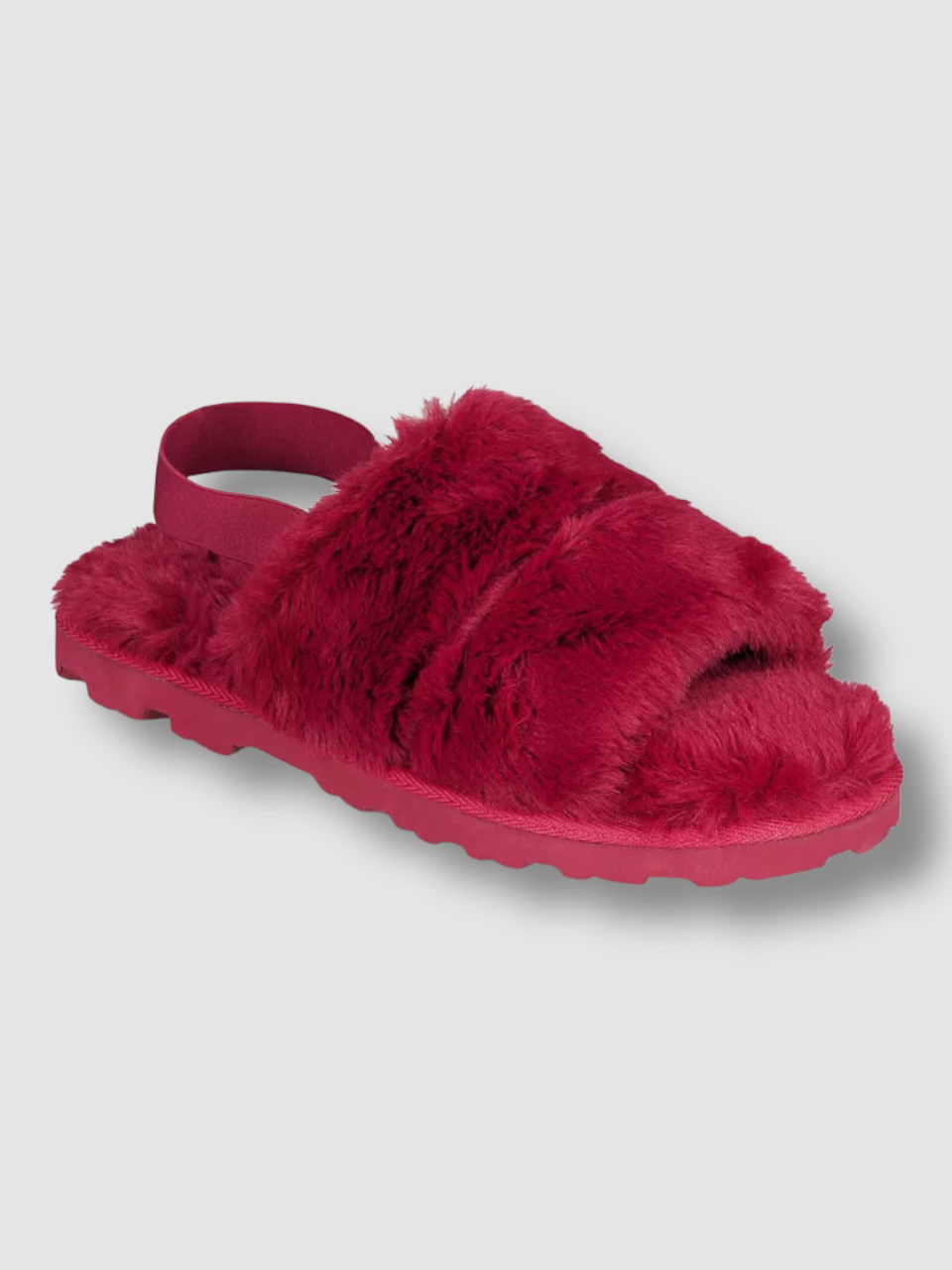 $40 INC International Concepts Men's Red Faux-Fur Slipper Shoes Size 8-9/M