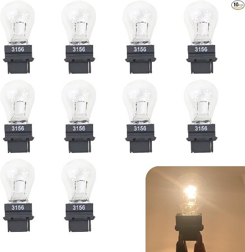 10 Pack Car Instrument Light Bulb, 3156 Brake Light Bulb, 12 V 21 W White #3156