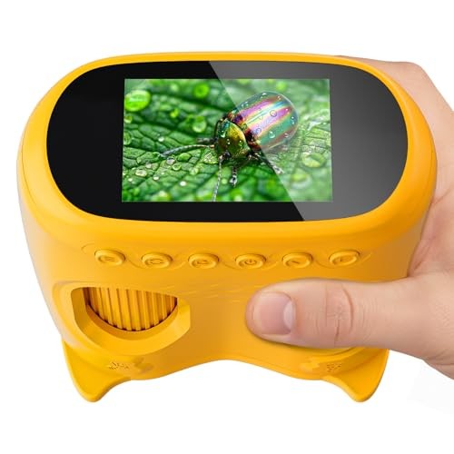 2-in-1 Kids Microscope Telescope, 2.0" 1000X Digital Microscope for Yellow