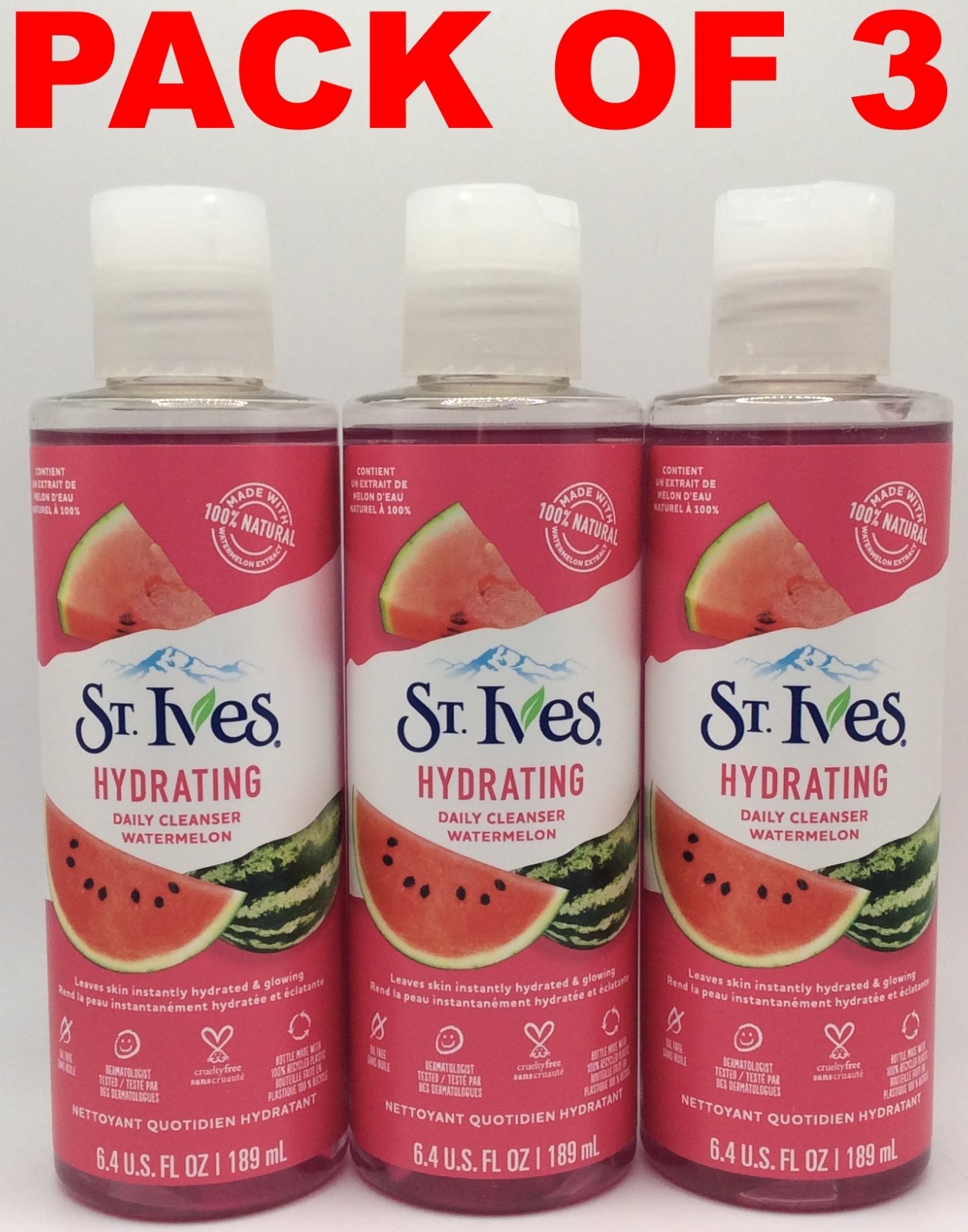 St Ives Hydrating Daily Cleanser Face Watermelon Oil Free 6.4 oz 🎈PACK OF 3🎈