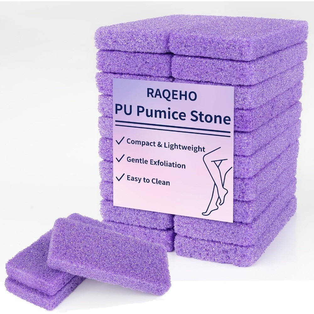 20 Pack Small Pumice Stones for Feet Callus Removal, Purple Foot File Scrubber