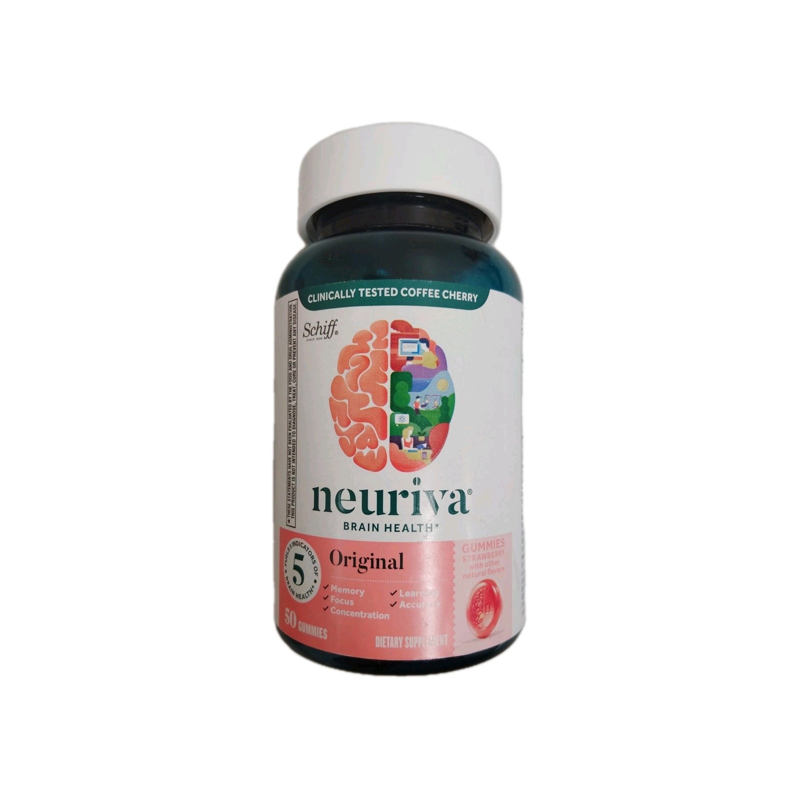 Neuriva Brain Performance Original Gummies, Strawberry - 50 Count Exp 2/2027+