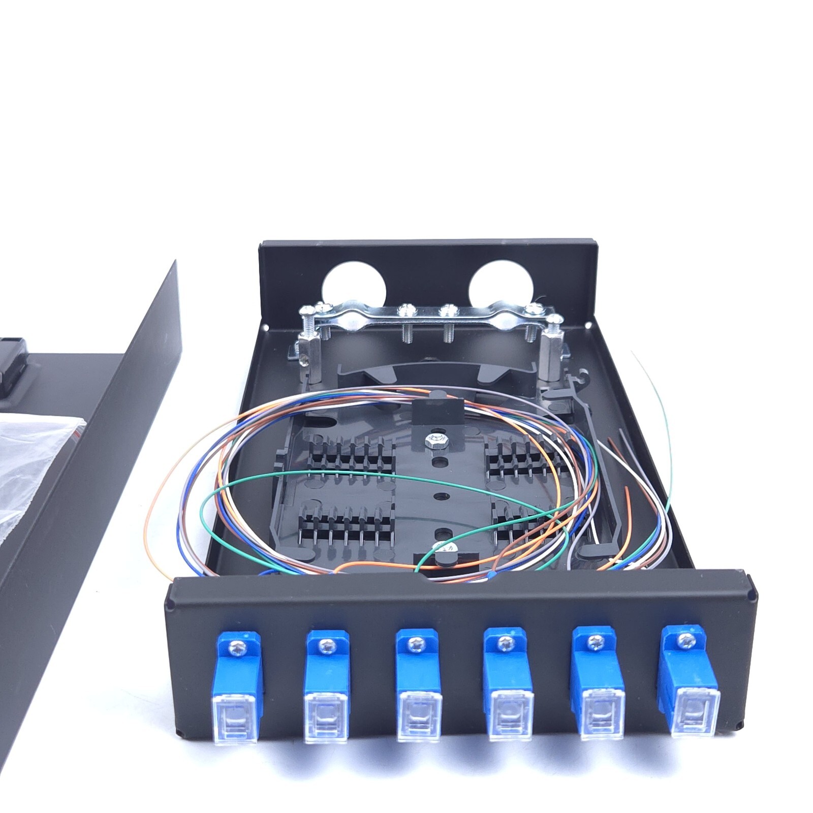 SC SM 6Port Box +Cables Wall Mount Fiber Enclosure Splicing Module, Loaded