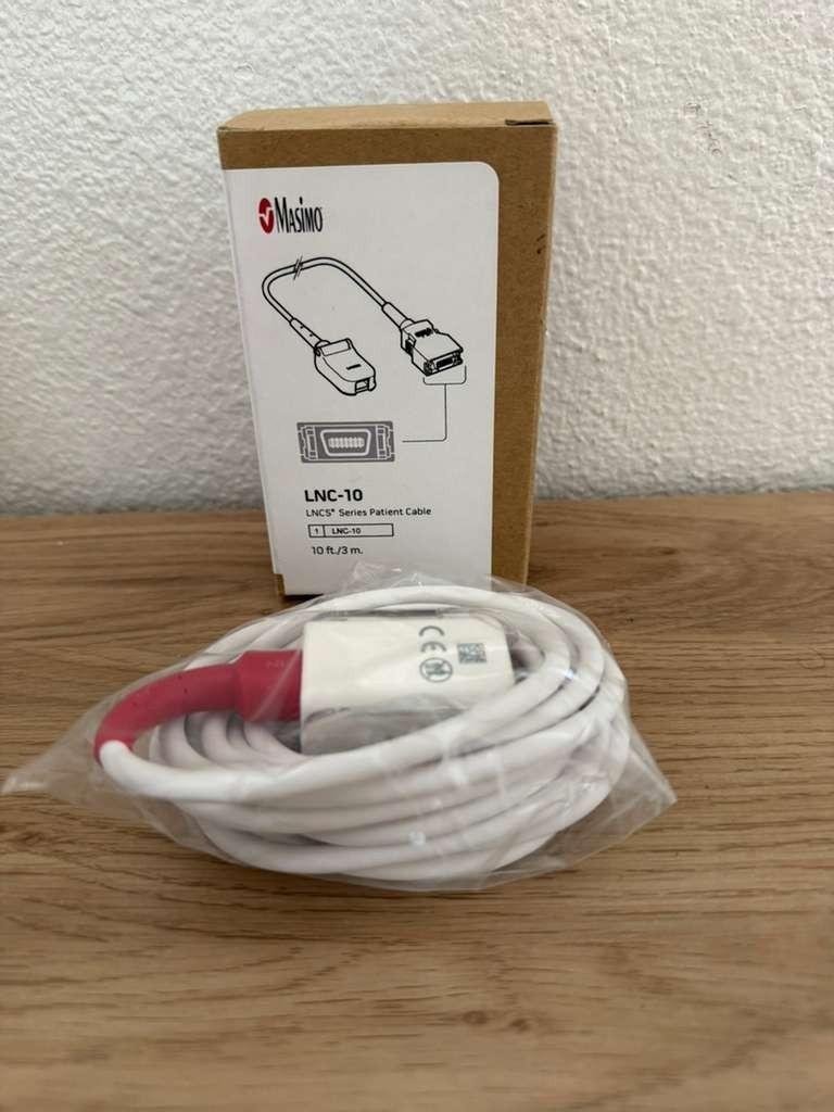 Masimo LNC-10 10ft LNCS SpO2 Patient Cable REF 1814 Reusable OEM