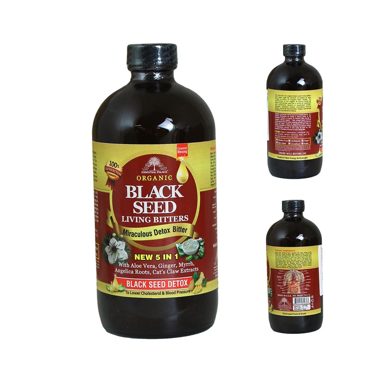 Essential Palace Organic Black Seed Living Bitters - 16 oz.