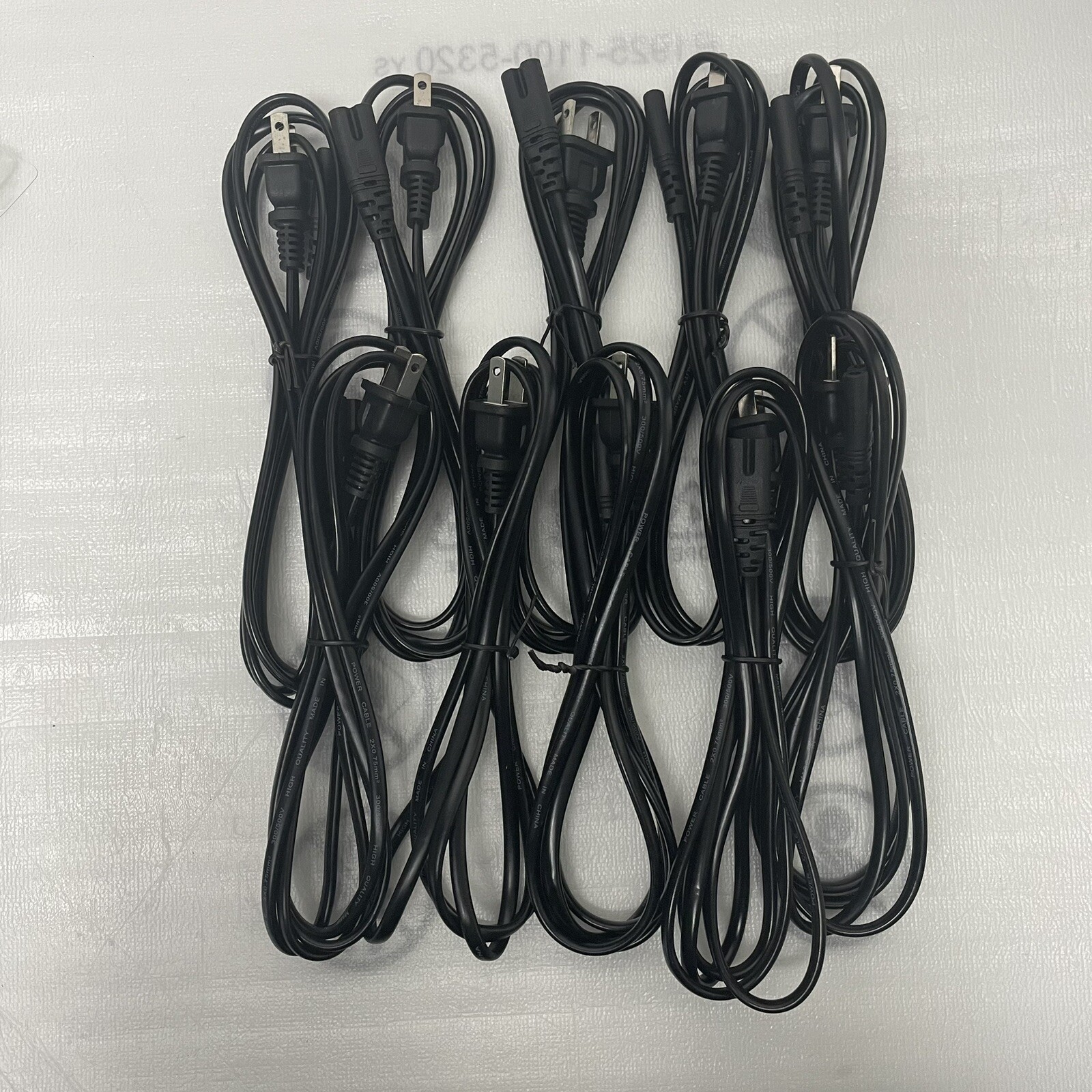 10X AC Power Cord 2 Prong Cable for PS4 PS3 PS2 XBOX PC LAPTOP Monitor TV