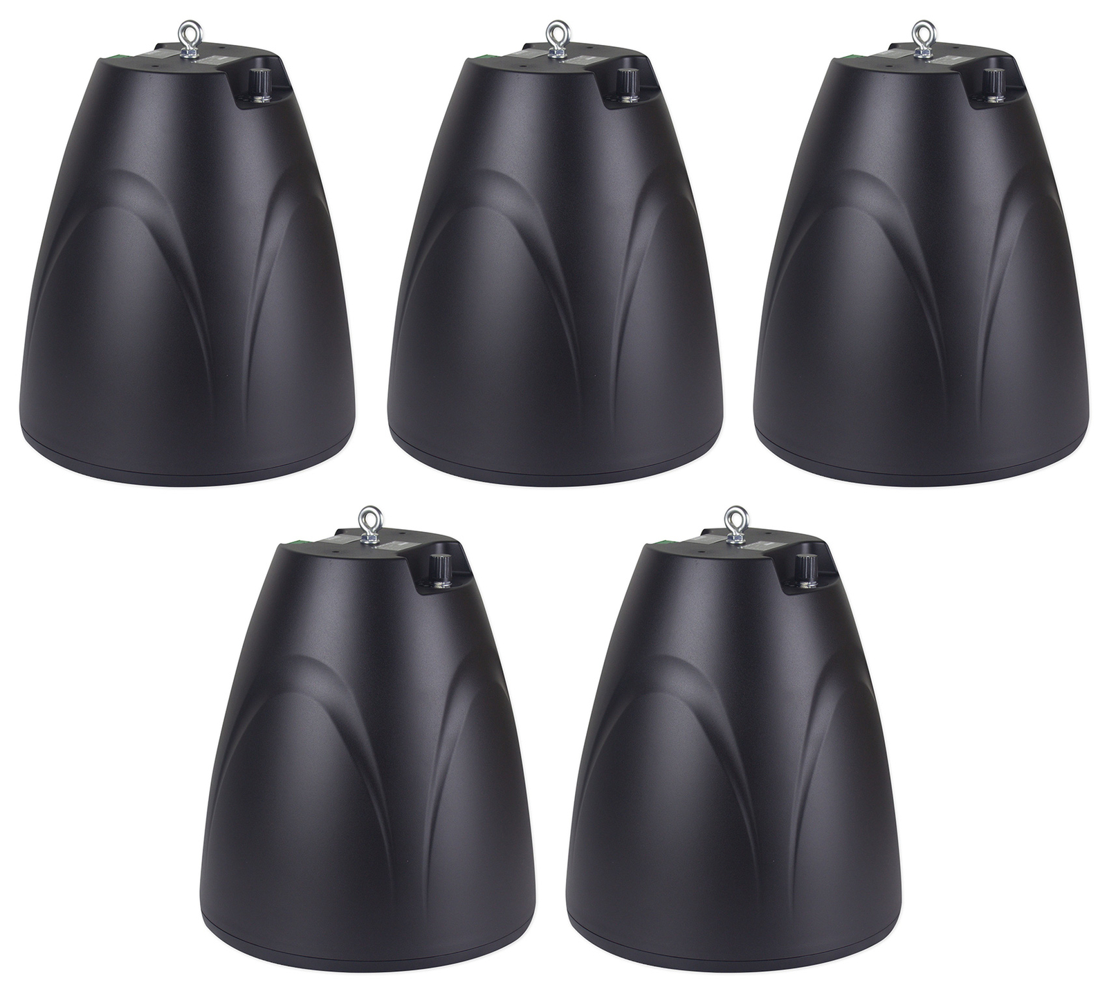 (5) Rockville PEN-65T Black 6.5" 70V Hanging Pendant Speakers For Restaurant/Bar