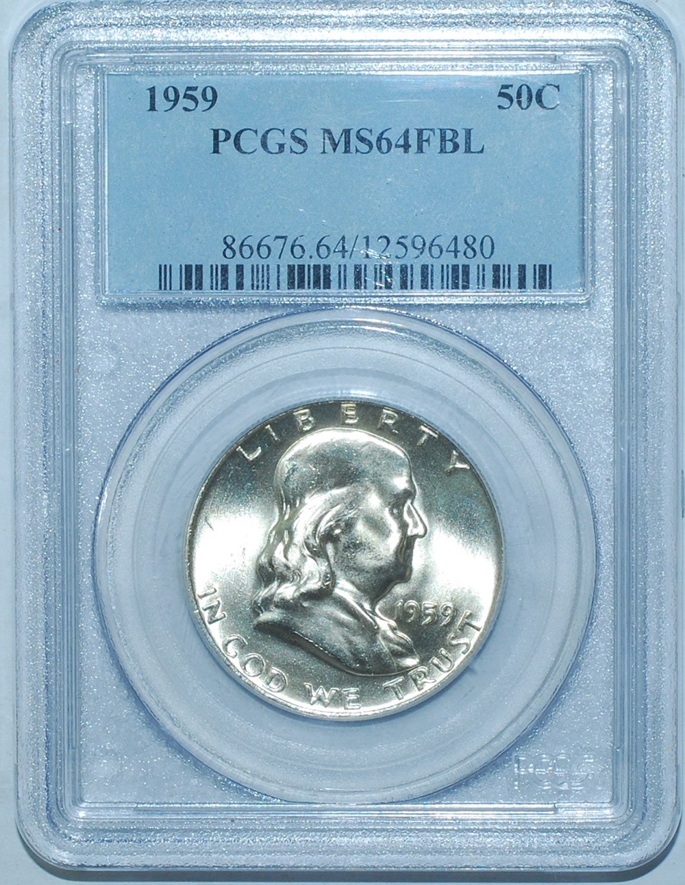 1959 PCGS MS64FBL FS-801 DDR T2/T1 Doubled Die Reverse Franklin Half Dollar