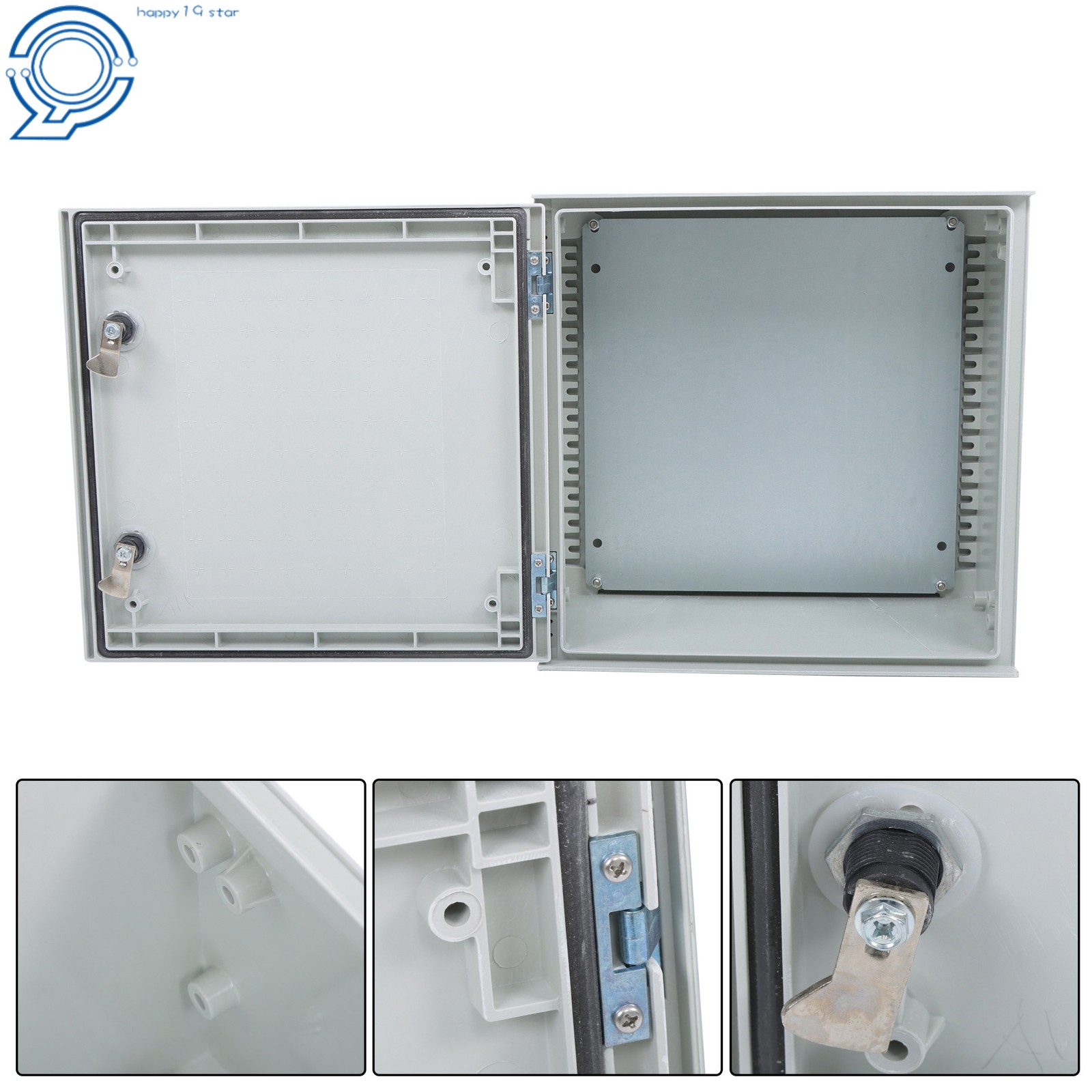 NEMA 3X IP65 Junction Box, 16x16x8Inch Fiberglass, for Outdoor Use