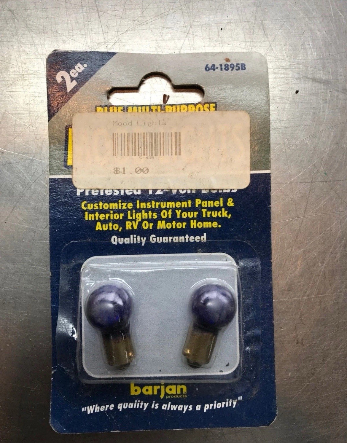 64-1895A Barjan BLUE RVInstrument Panel DashboardMood Light Lamp Bulb 1895
