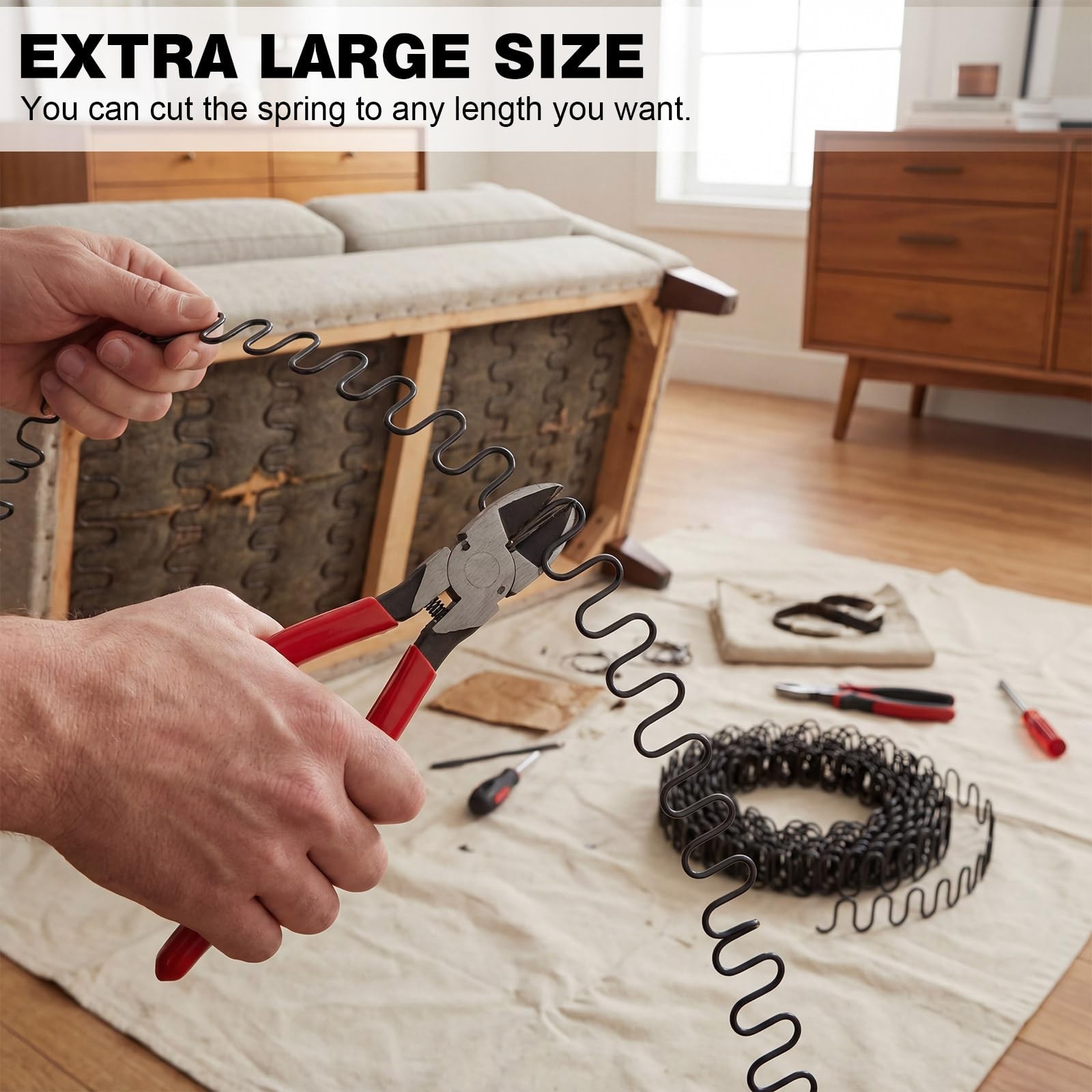 Otoolling 1 Roll 42 Feet Zig Zag 8 Gauge Upholstery Springs, Sinuous Springs ...