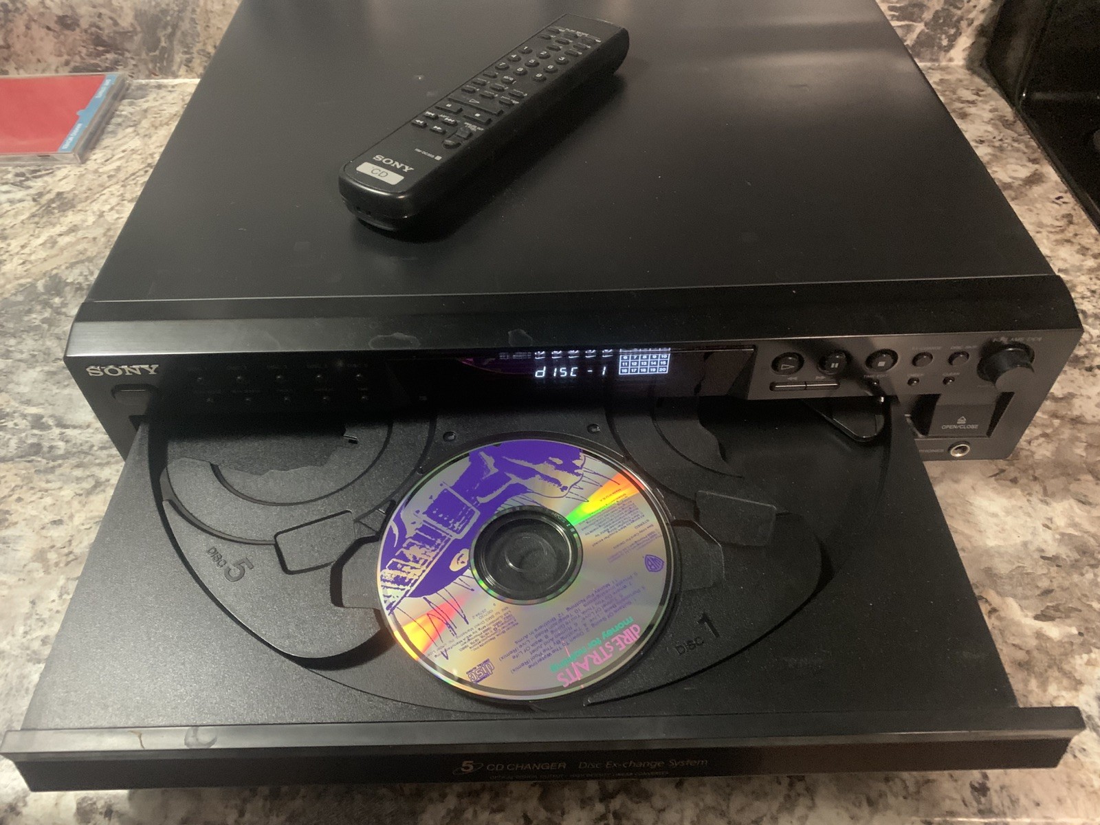 Sony 5-Disc CD Carousel Changer Exchange System CDP-CE375 Player With Remote